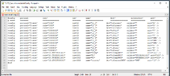 Figure 15 : Fichier de configuration acquisition sur Raspberry pi 