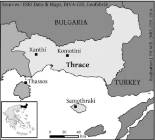 Figure  1. Map of the Thrace area, Greece. The study was conducted in the district of Xanthi.