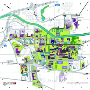 Fig. 1. A map of the Toulouse III Paul Sabatier University. 388 656 m 2 of built-up areas welcome each day more than 35 000 peoples.
