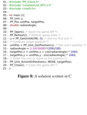 Figure 8: A solution written in C