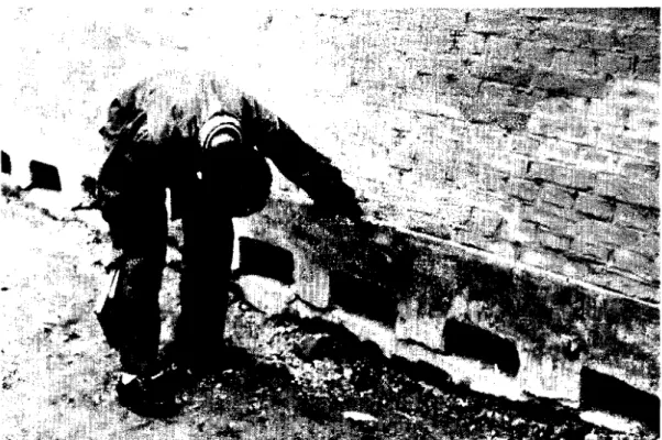 Fig.  12  Ventilation  conduits in concrete floor slab  o f  experimental house at Mankue 