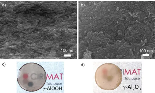 Fig.  4.  SEM images of fractured  surfaces of a) as sintered and  b) 500  °C annealed pellet