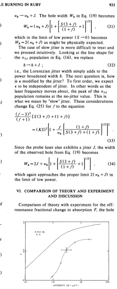 FIG. 12. Comparison of theory ( ) and experiment (-0-) for the fractional change F in off-resonance absorption coefficient for zero field.