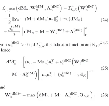 Table 1 . Simulation results for synthetic data (GMSE(A)×10 −2 , GMSE(dM)×10 −4 , RE ×10 −4 ).