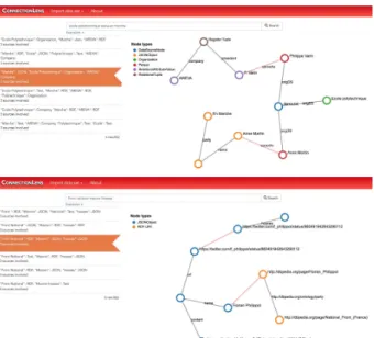 Figure 2: Sample views of the keyword query interface.
