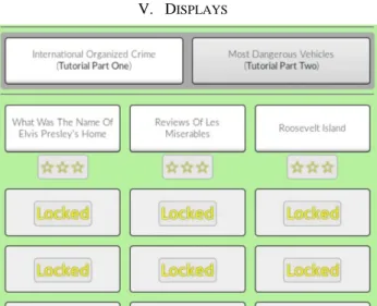 Fig. 1.  Main screen of the game: the player has access to a  few queries for which he can suggest reformulations