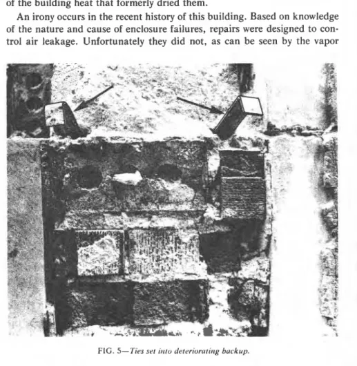 FIG. 5 -   Ties set  irrto deteriorutirzg  buckup. 