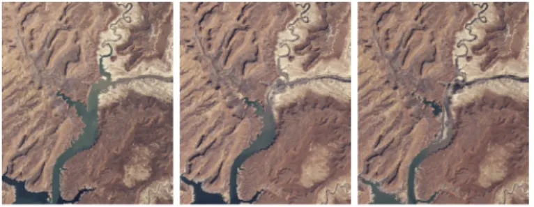 Fig. 2. Images showing Lake Powell’s evolution between 2002 and 2004.