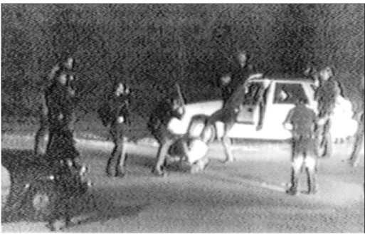 Figure 7: A security camera captures the beating of Rodney King, Jr. by LAPD officers