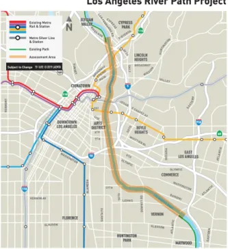 Figure 10: Map of Los Angeles River Path (Image courtesy of LA Metro) 