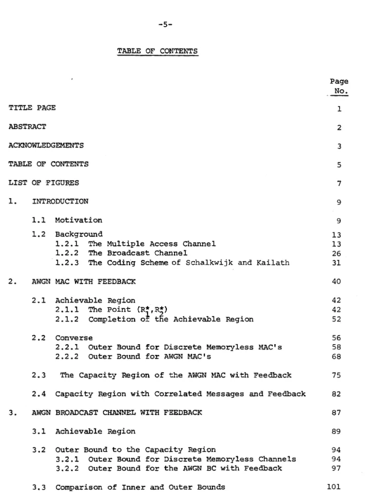 TABLE OF CONTE~S Page No. TITLE PAGE ABSTRACT ACKNOWLEDGEMENTS TABLE OF CONTENTS LI&#34;ST OF 'FIGU~S 12357 1