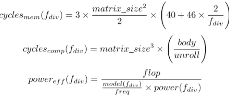 Figure 1a shows that the number of cycles for both the memory model and obtained through benchmark decreases when frequency decreases