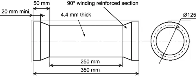 Figure 2. General dimensions of specimen with machined ends. 