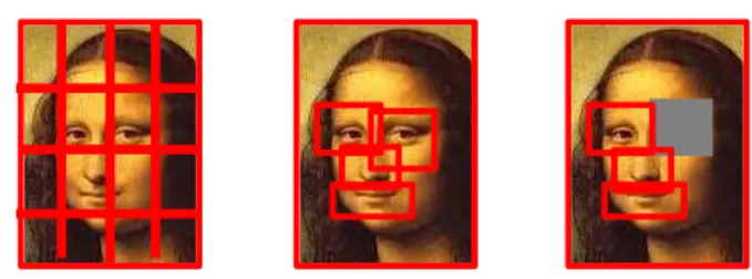 Fig. 1. While the uniform grid might aggregate features from two discriminative re- re-gions, e.g