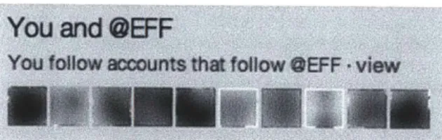Figure  1-2:  Screenshot  of  Twitter's  &#34;Followers  you  follow&#34;  feature  from  the  sidebar  of EFF's profile  page.