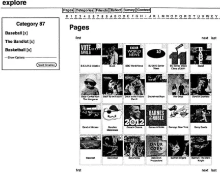 Figure  4-4: Screenshot  of the  Explore  Interface's  Category  Creation feature.