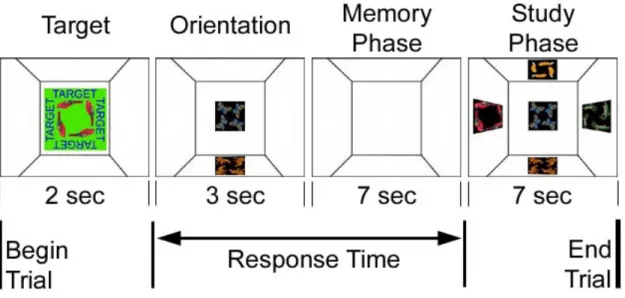 Figure 2-3 Schematic of 3D spatial Learning Experiment timeline for each trial in Richards’s experiment