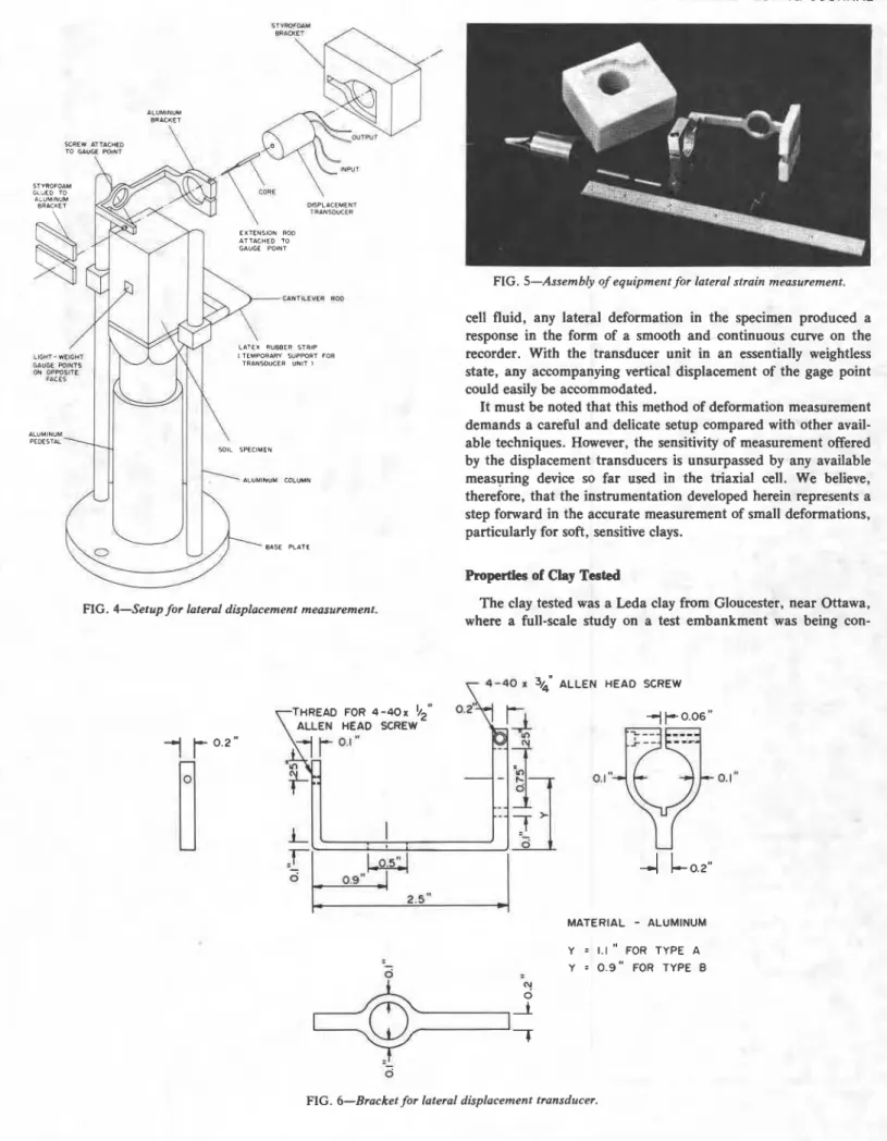 FIG. 5-Assembly  of equipment for  lateral strain  measurement. 