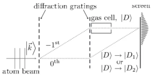 FIG. 1. A Mach-Zender interferometer with the gas cell serving as a which-way detector