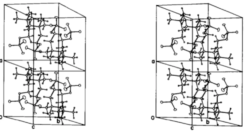 Fig. 2.  Stereoscopic view of the contents of two unit cells. 