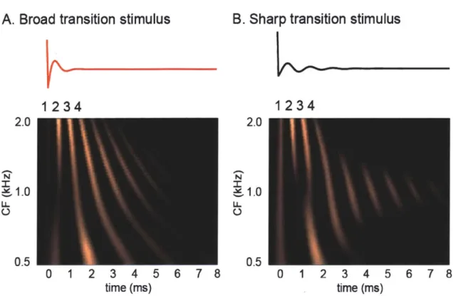 Figure 2.3:  Array of model  AN  responses  to two Huffman  sequences with FT  1000  Hz at 60  dB  SPL