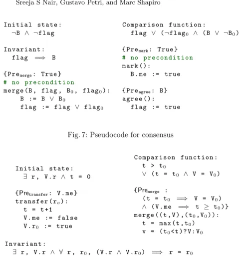 Fig. 7: Pseudocode for consensus