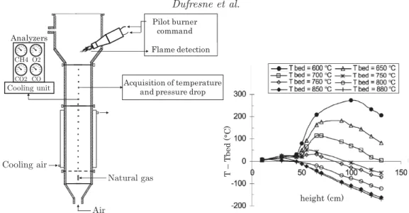 Figure 1: Fluidized bed reactor experimental configuration from Dounit et al. (2008).