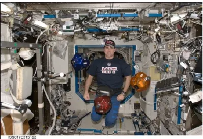 Figure 5: Astronaut and MIT alum Gregory Chamitoff operates 3 SPHERES aboard the ISS 
