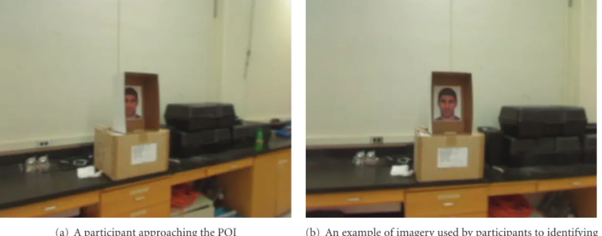 Figure 12: Examples of imagery seen by participants while finding and identifying the POI.