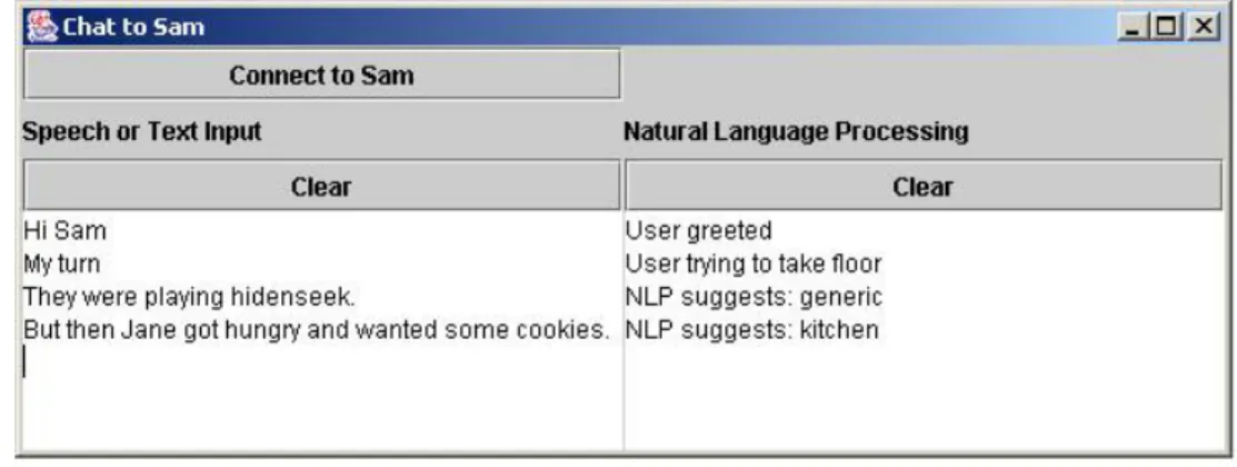 Figure 3 – Screen shot of natural language processor interface. 