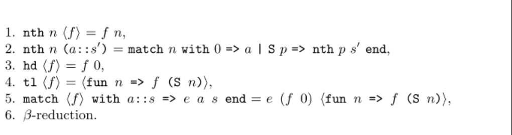 Table 1. Transformation rules for function representations of streams.