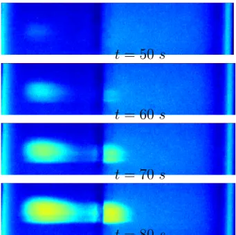 Fig. 6: R´ esultat d’exp´ erience r´ ealis´ ee avec un bicouche 9 et 18% (en haut) et la simulation 1D avec un