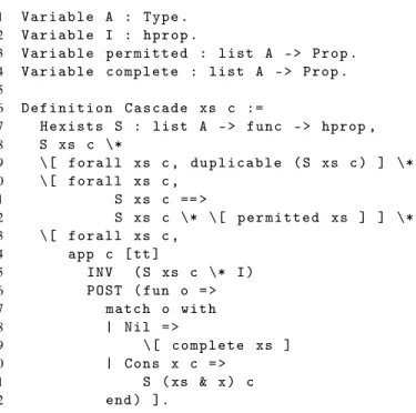 Figure 13. The specification of cascade