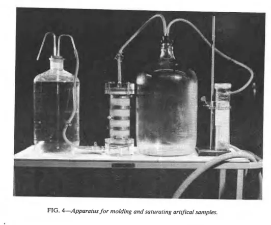 FIG.  4-Apparatus  for  molding and saturating artifical samples. 