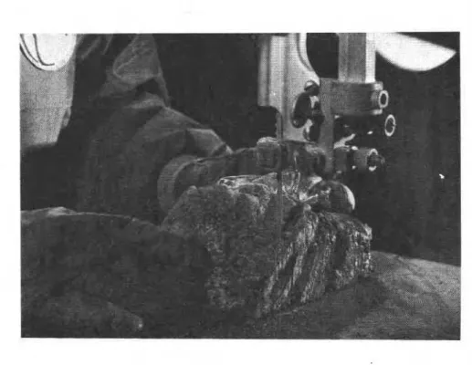 FIG.  7-Use  of band saw to cut smaller  somples. 