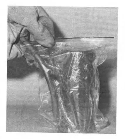 FIG. 1 I-Evacuating  plastic  bag  to prevent  sublimation. 