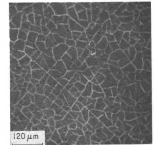 Figure  12  Polycarbonate  sheet  subjected  to  2100  h  continuous  radiation  in  the  Weatherameter  and  sub-  sequently to 1800 temperature cycles