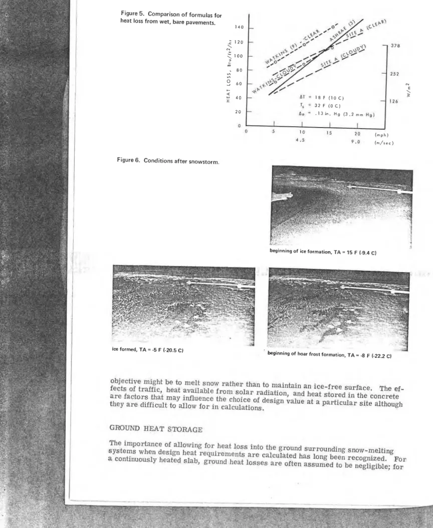 Figure  5.  Comparison of formulas for  heat loss from wet,  bare pavements. 