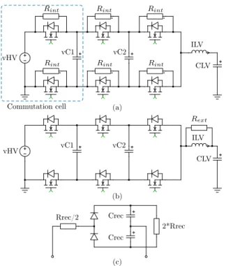 Fig. 3. (a) Vectorized model of the flying capacitor topology. (b) Vectorized model of a series connection.