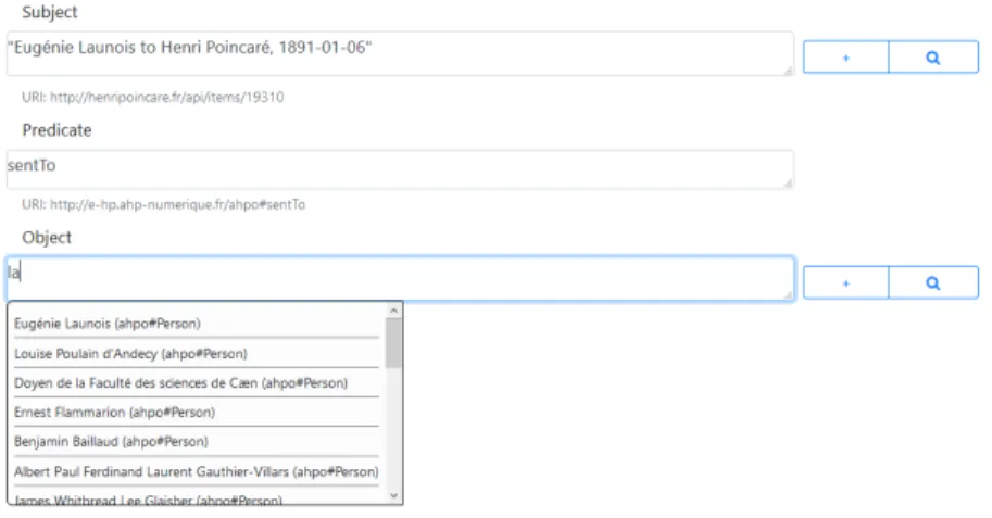 Fig. 1. An excerpt of the RDFWebEditor4Humanities interface.