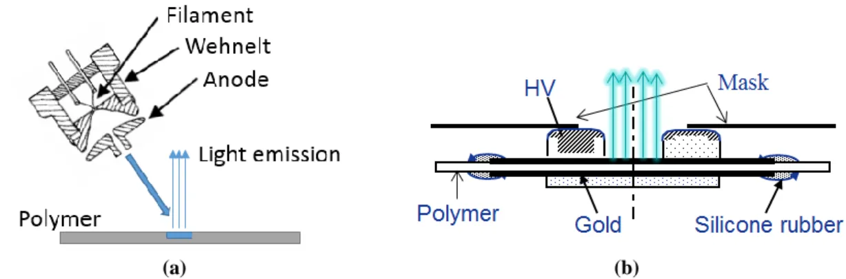 Figure 1 : Configuration of light analysis setups: (a) for CL and (b) for EL. 