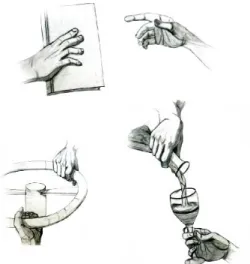 Fig. 1: Tasks are defined by the relative configuration be- be-tween the hands.