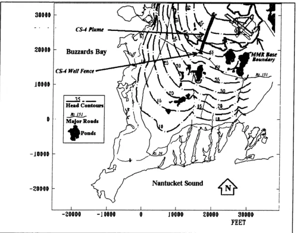 Figure 3-1:  CS-4 plume and well-fence location.