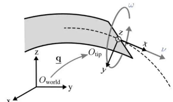 Fig. 2: Needle tip 3D representation and system inputs.
