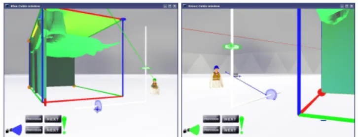 Figure 2: On the left we see the “Blue” user’s viewpoint: “Blue”