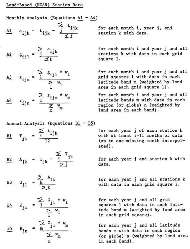 Table  III.  Equations  Used  in This  Analysis.