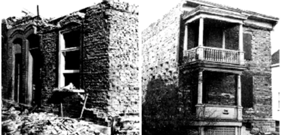 Figure 2. Même lorsqu'on sépare avec soin les briques de façade et les briques de remplissage,  comme lors de la démolition de ce vieux bâtiment, leur durabilité n'est pas certain.