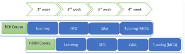 Figure 1: Learning activities over a sequence   (4 weeks) / course 