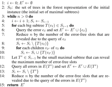 Figure 3: An agreeable instance of the lexicographic error-query scheduling problem for which the adversary queries at most two  er-rors while it can oblige any on-line algorithm to query log 2 k errors.