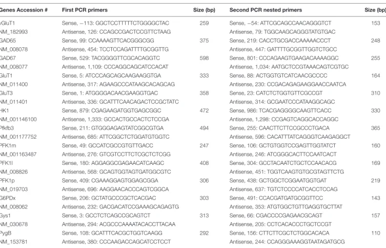 TABLE 1 | PCR primers.